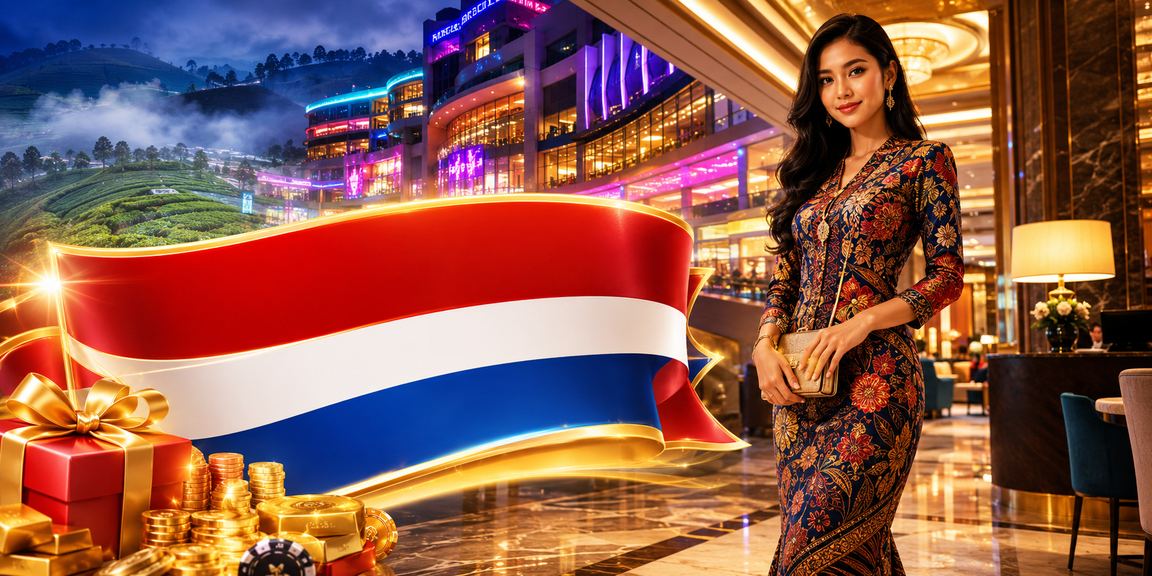Hiburan kasino bercorak batik Malaysia dengan suasana meriah
